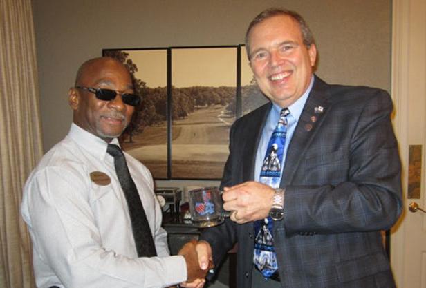 William Davenport speaks to ECAC-MOAA